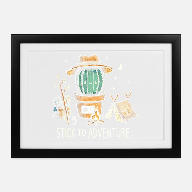 Stick to Adventure - Framed poster (37 × 27 cm) - black