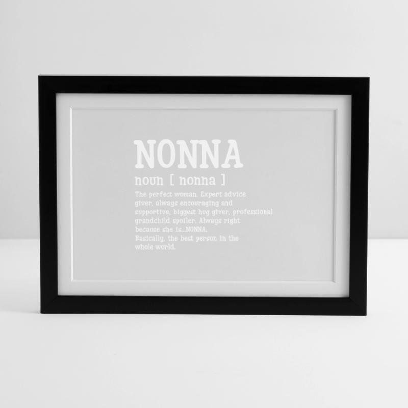 Nonna Defination Muttertag Gerahmtes Poster (37 × 27 cm)