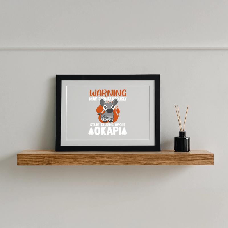 Okapi between forest and wilderness Framed poster (37 × 27 cm)