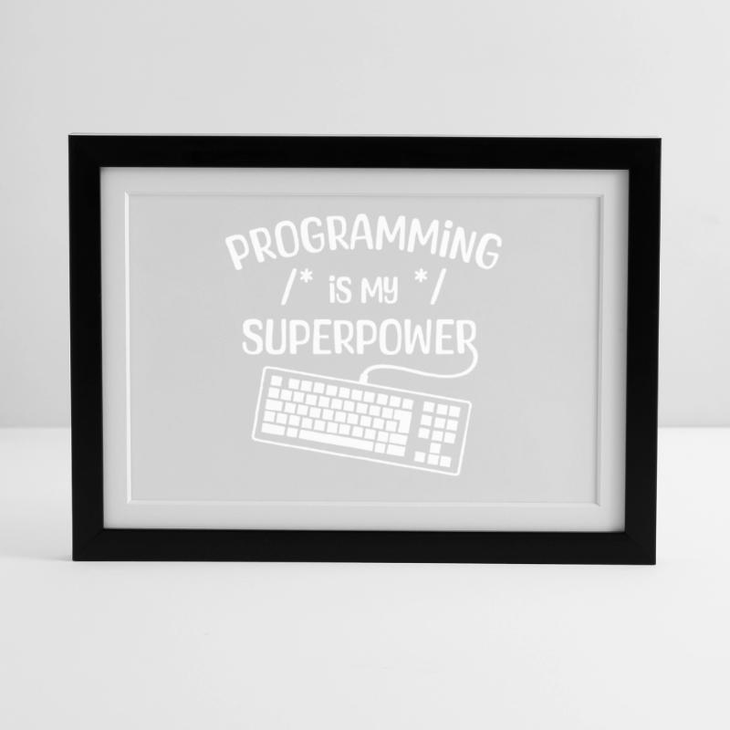 Déclaration du développeur Computerfreak Codage informatique Affiche encadrée (37 × 27 cm)