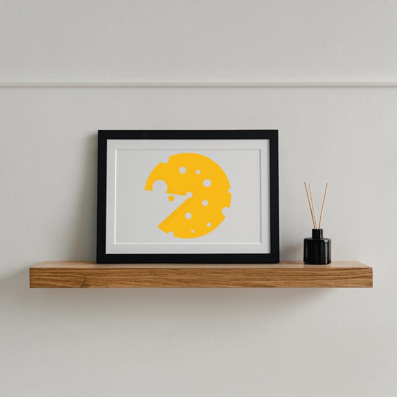 Käse oder eine Maus in dieser lustigen optischen Täuschung Gerahmtes Poster (37 × 27 cm)