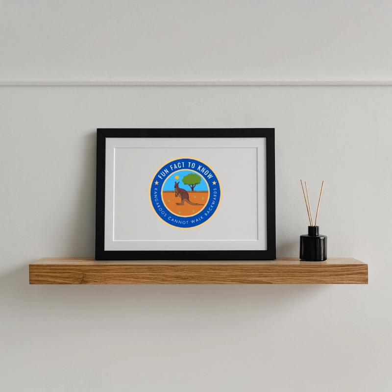 Kangaroos cannot walk backwards Framed poster (37 × 27 cm)
