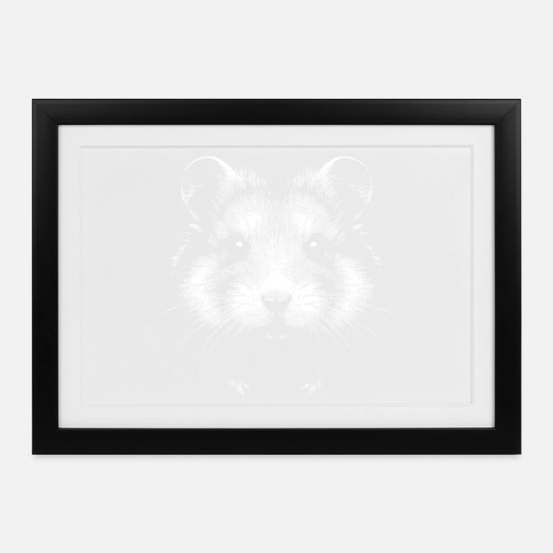 Hamster commun - Affiche encadrée (37 × 27 cm) - noir