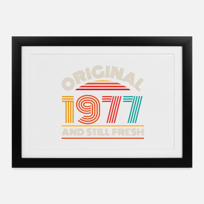 Millésime 1977 - Affiche encadrée (37 × 27 cm) - noir