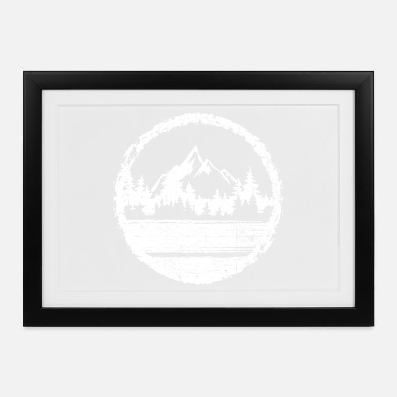 Circle Mountain Lake Forest - Framed poster (37 × 27 cm) - black