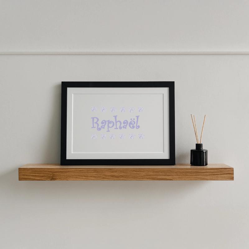 Raphaël Floral Script Affiche encadrée (37 × 27 cm)