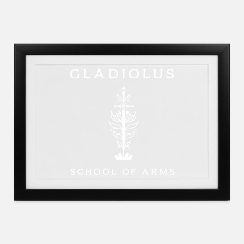 Gladiolus white - Framed poster (37 × 27 cm) - black