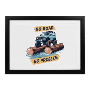 Geländewagen Fahrer - Gerahmtes Poster (37 × 27 cm) - Schwarz - Vorne