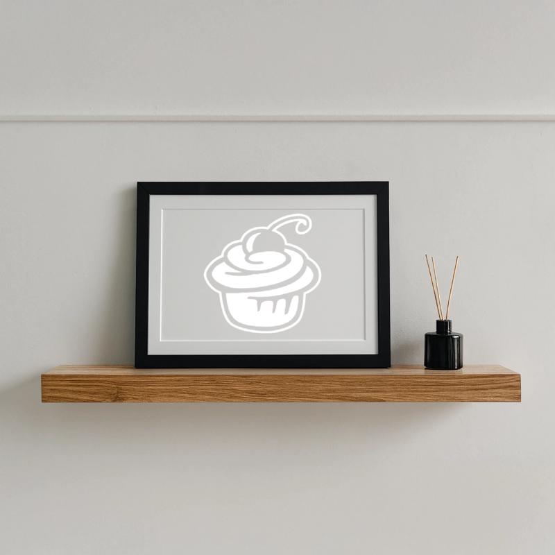 Cupcake Kirsche – Süßer Kuchen & Partyspaß Gerahmtes Poster (37 × 27 cm)