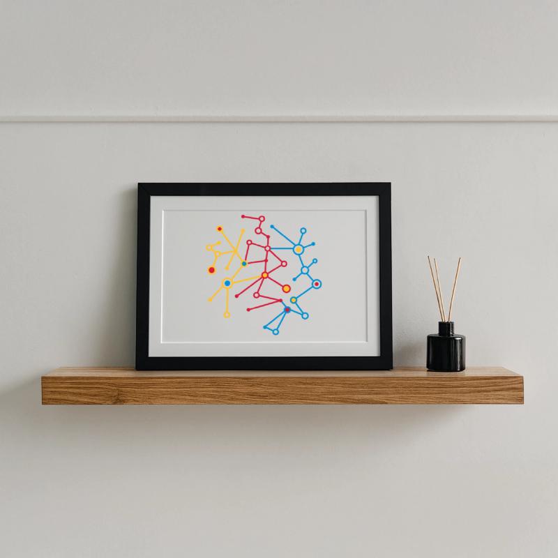 molecular pattern Framed poster (37 × 27 cm)