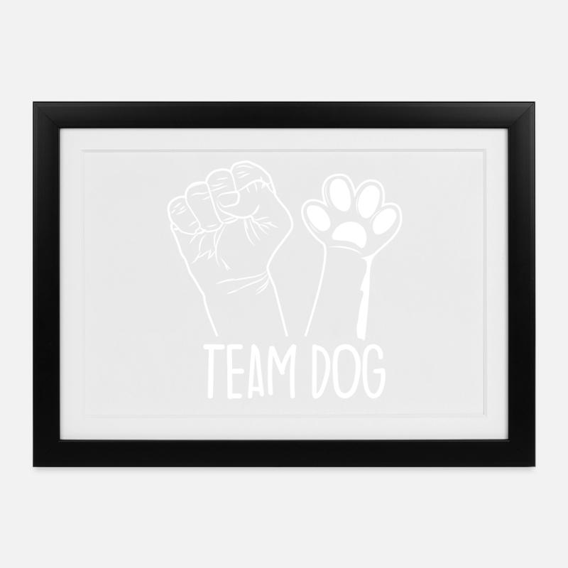 Team Dog - Gerahmtes Poster (37 × 27 cm) - Schwarz