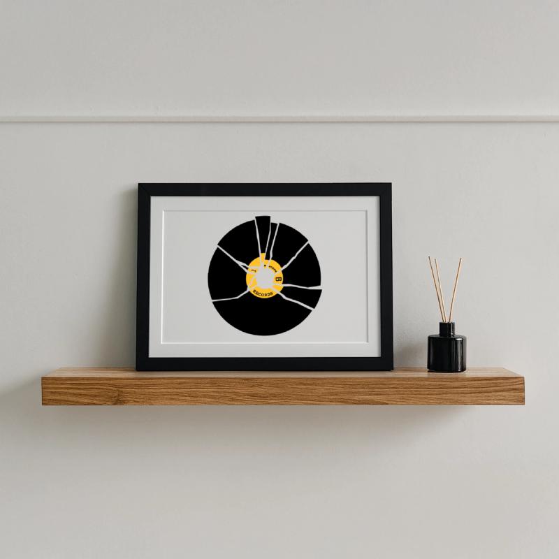 broken record vinyl cd Framed poster (37 × 27 cm)
