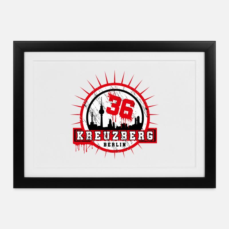 Kreuzberg Skyline 36 Berlin - Framed poster (37 × 27 cm) - black