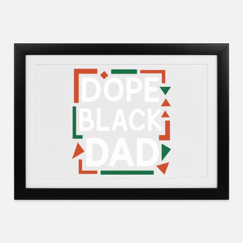 T-shirt audacieux noir de conception graphique de papa - Affiche encadrée (37 × 27 cm) - noir