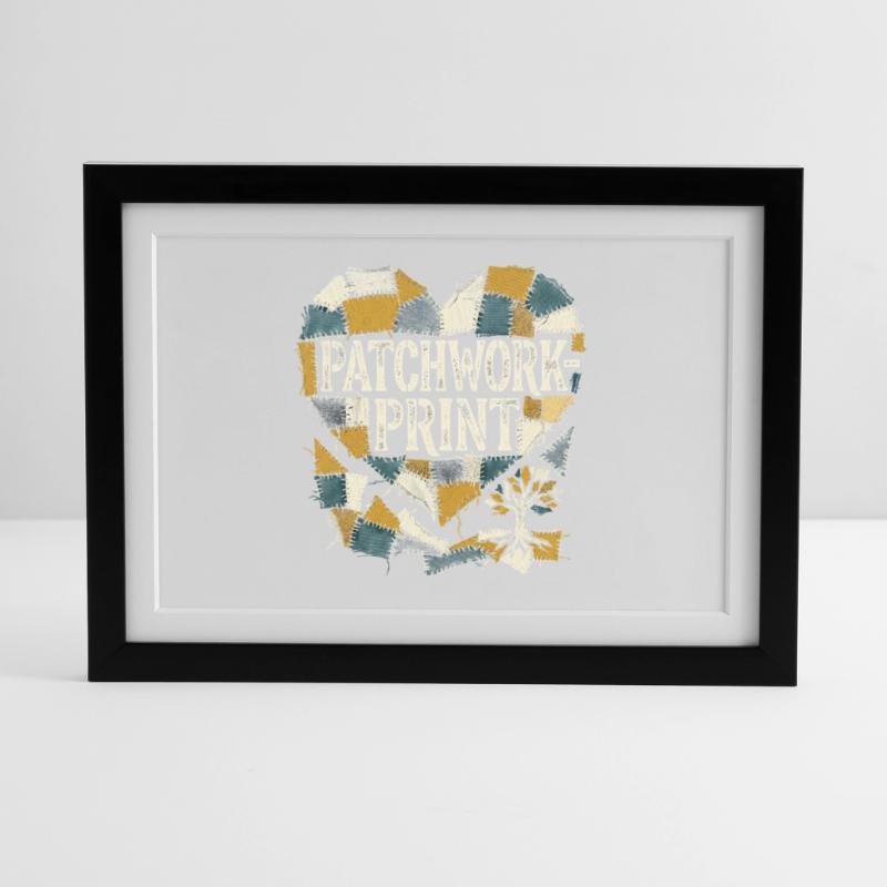 Impression patchwork Affiche encadrée (37 × 27 cm)