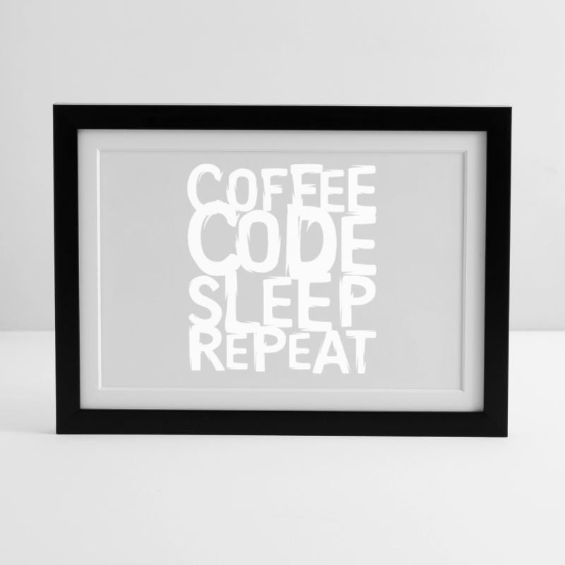 coffee code Programmer - Computer Science Work Logo Framed poster (37 × 27 cm)