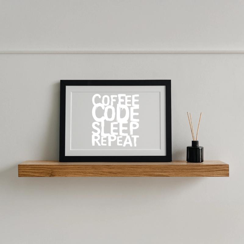 coffee code Programmer - Computer Science Work Logo Framed poster (37 × 27 cm)