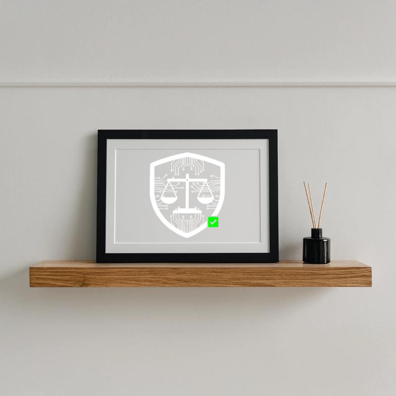 Cyber Security Shield Libra Tech Vector Framed poster (37 × 27 cm)