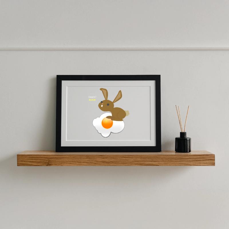 Bunny Easter Egg Egg Egg Framed poster (37 × 27 cm)