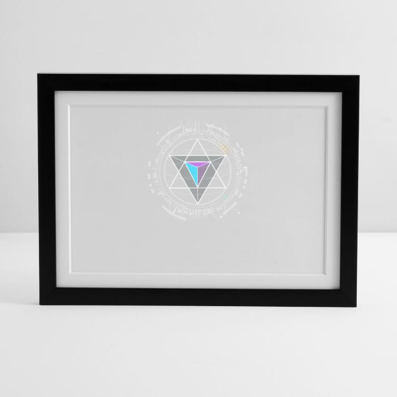 nerd cpu pyramid illuminati game wow hacker code Framed poster (37 × 27 cm)