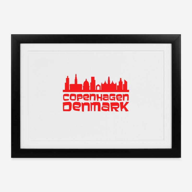 Copenhagen Skyline Silhouette - Framed poster (37 × 27 cm) - black