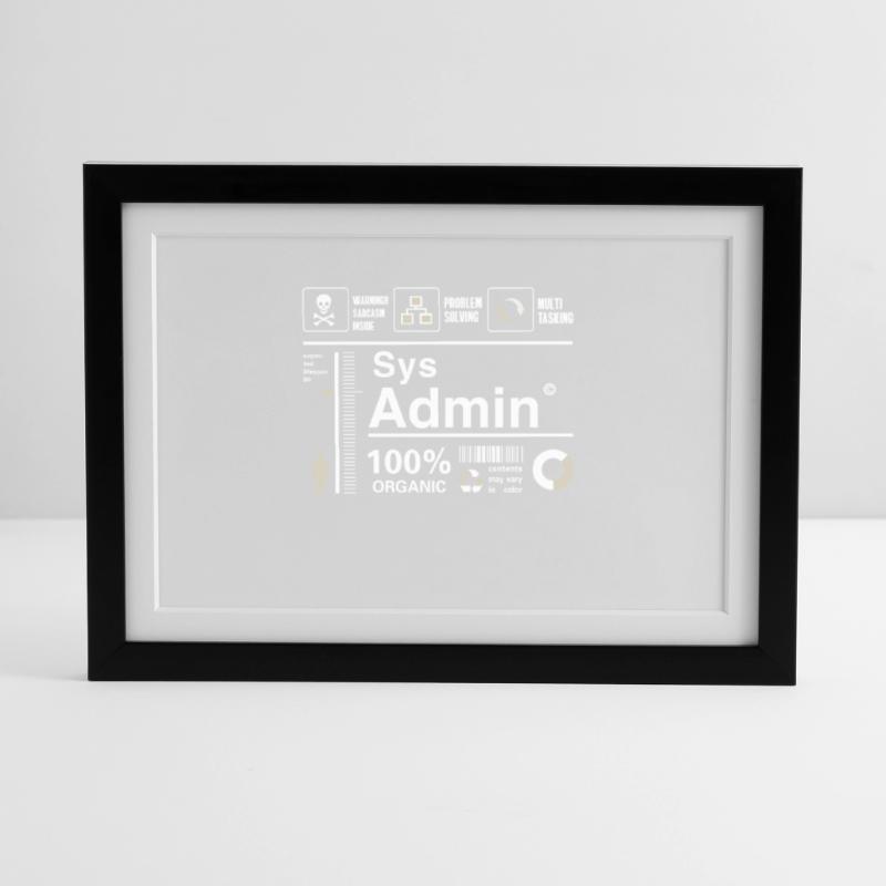 sys admin Content Irony Humor Computer Nerd pc cor Framed poster (37 × 27 cm)
