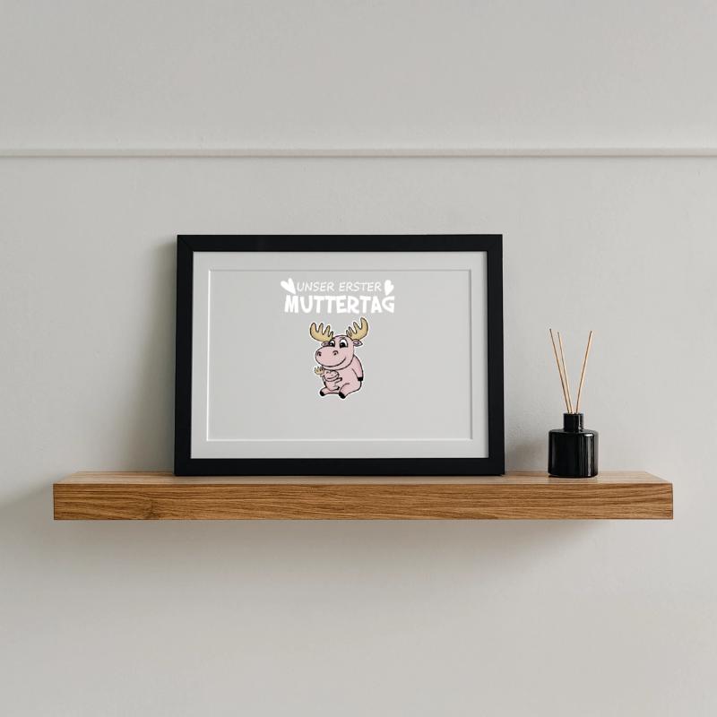 Muttertag - erster Muttertag Geschenk Gerahmtes Poster (37 × 27 cm)