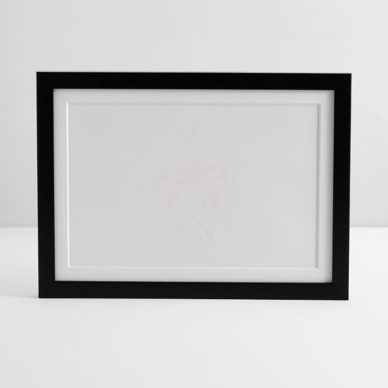 Rugged Mountain Sunrise Axe Emblem Framed poster (37 × 27 cm)