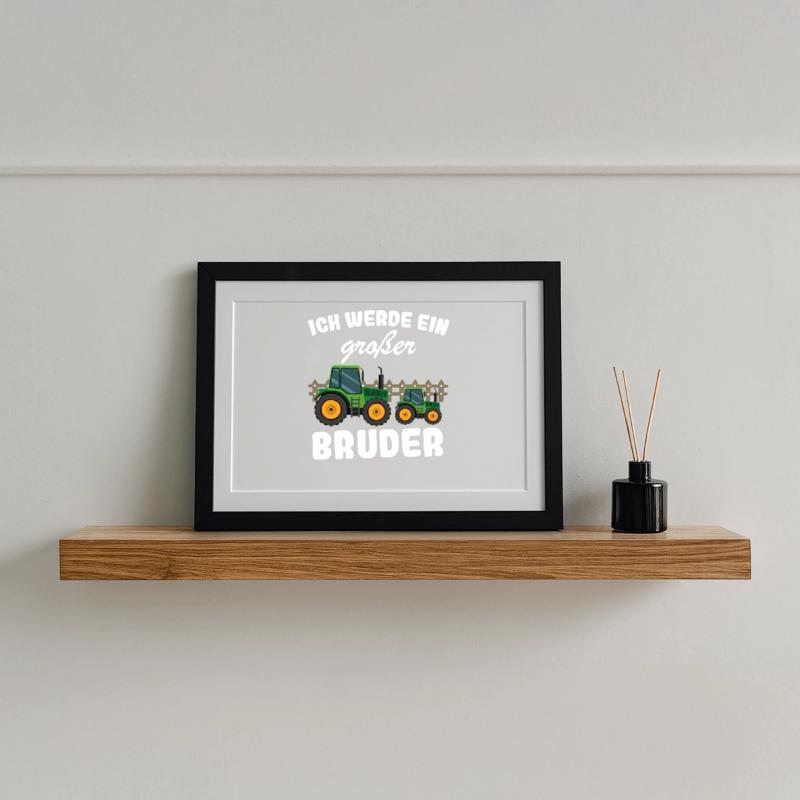 Nachwuchs Verkünden | Ich Werde Großer Bruder 2027 Gerahmtes Poster (37 × 27 cm)