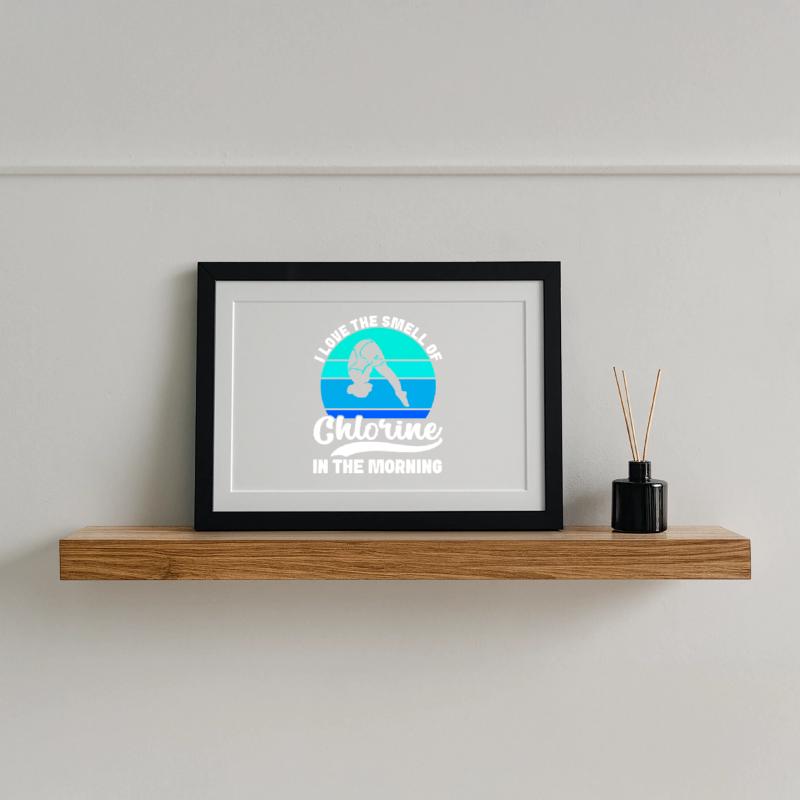 Kunstspringen Turmspringer Sprungbrett Gerahmtes Poster (37 × 27 cm)