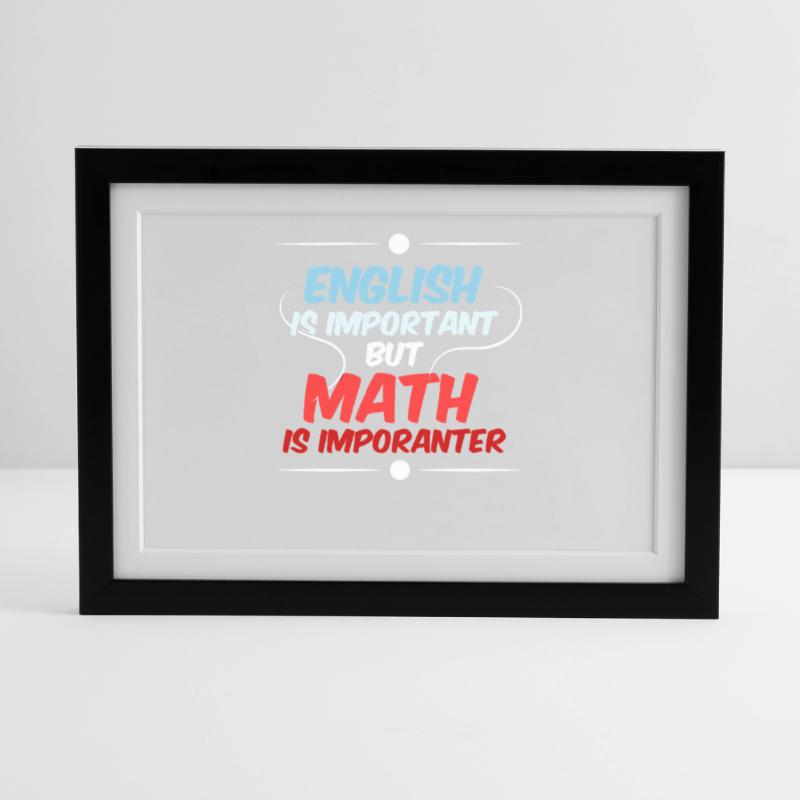 Math Math Math Professeur de mathématiques Mathématicien Affiche encadrée (37 × 27 cm)