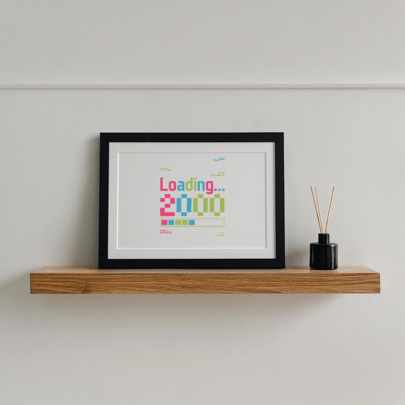 Loading 2000 pixel loading screen Framed poster (37 × 27 cm)