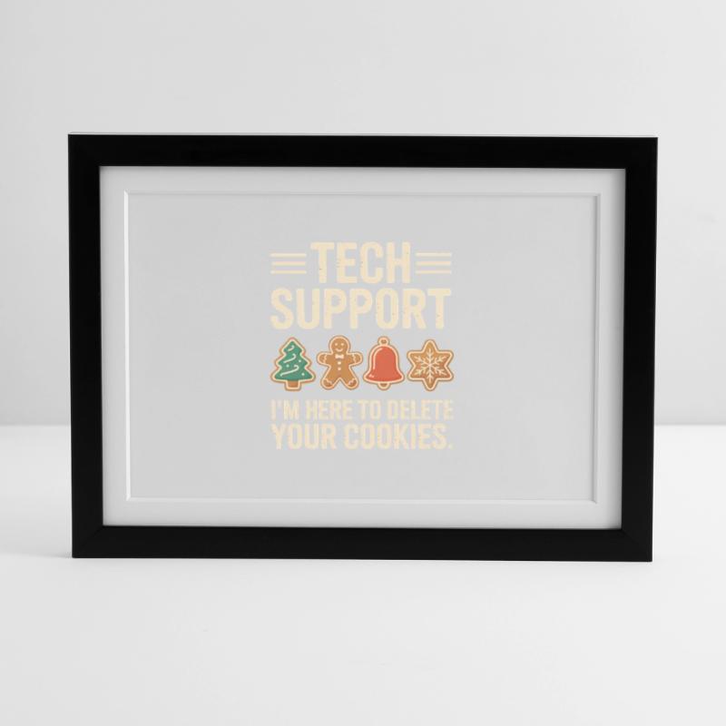 Tech Support Cookies: Debugging Yuletide Framed poster (37 × 27 cm)
