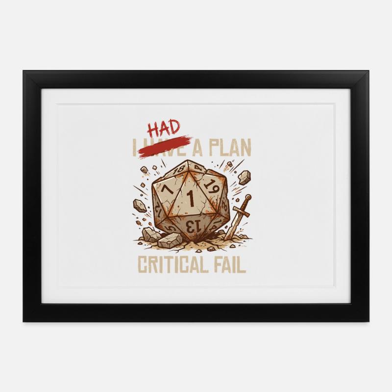 Échec critique – J’avais un plan cube - Affiche encadrée (37 × 27 cm) - noir