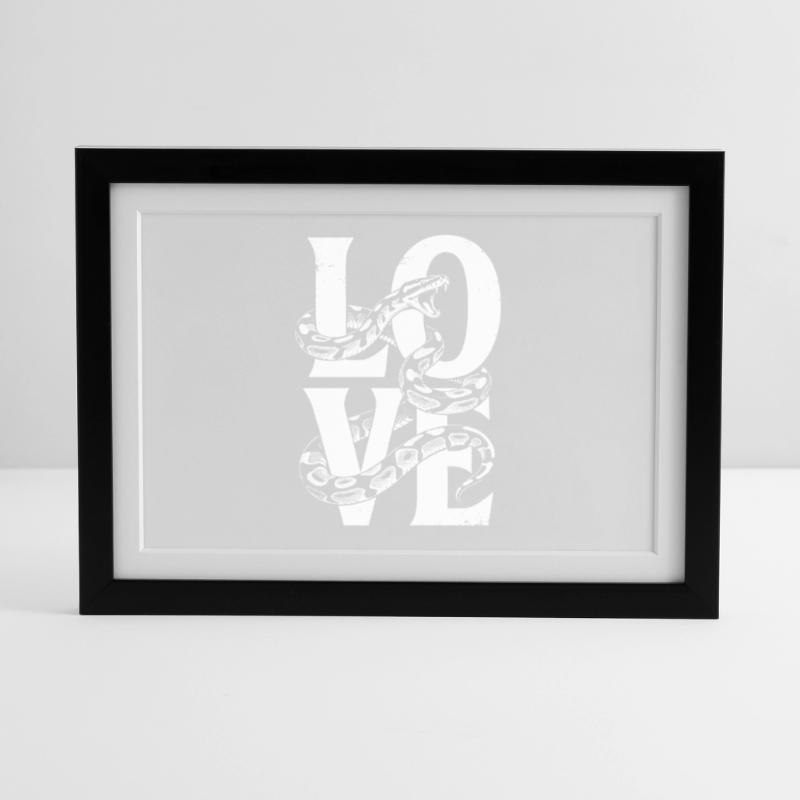 King Python Snakes LOVE Terrarium Python Framed poster (37 × 27 cm)
