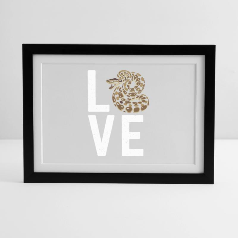 King Python Snakes LOVE Terrarium Python Framed poster (37 × 27 cm)