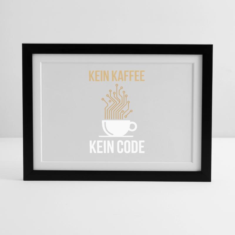 No Coffee No Code Programmer Computer Scientist Framed poster (37 × 27 cm)