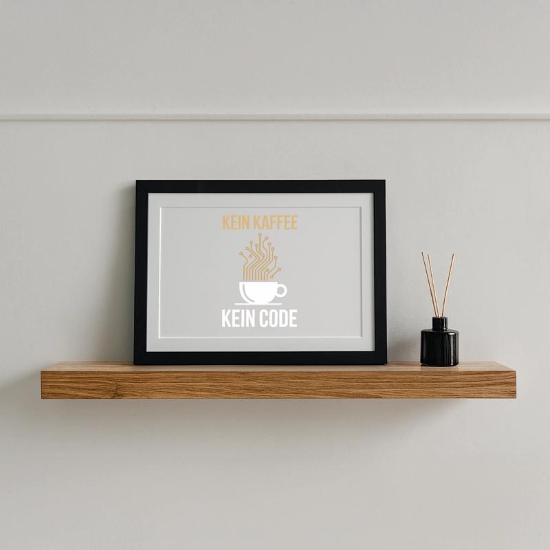 No Coffee No Code Programmer Computer Scientist Framed poster (37 × 27 cm)