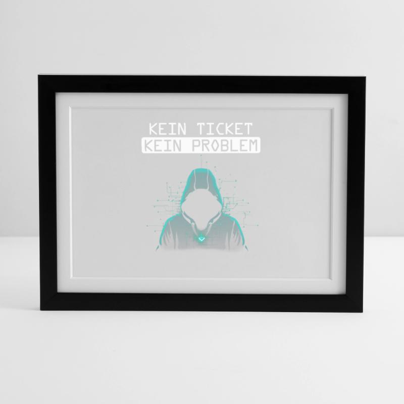 Computer Science NO TICKET NO PROBLEM FUNNY Framed poster (37 × 27 cm)