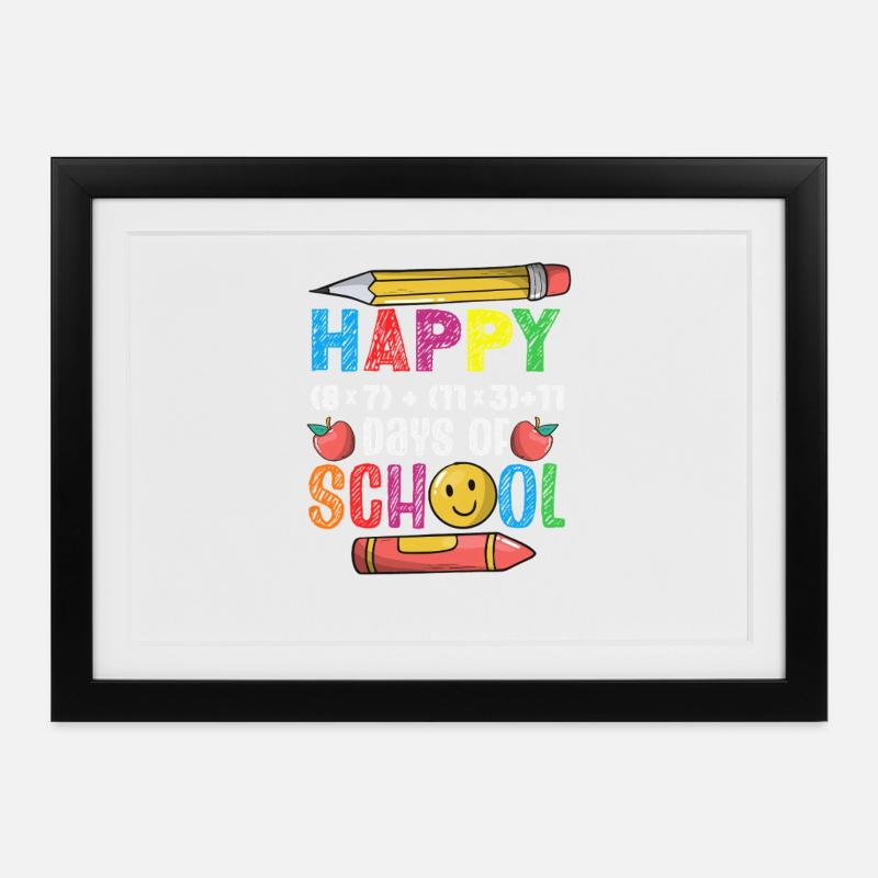 100 Days School Math Equation Formula - Framed poster (37 × 27 cm) - black