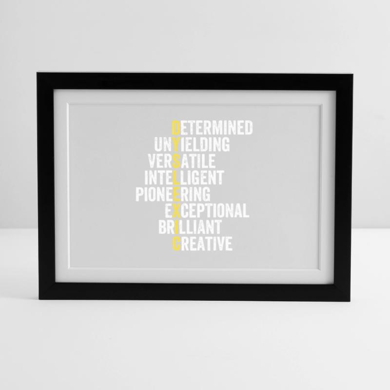 Yellow Accent Adjective Stack Framed poster (37 × 27 cm)