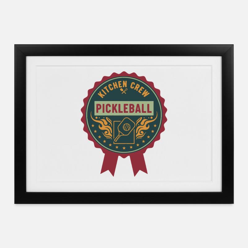 Pickleball Kitchen Crew Funny Player Love - Framed poster (37 × 27 cm) - black