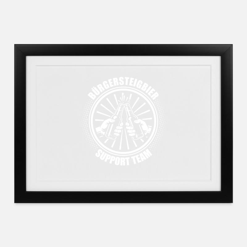 Bürgersteigbier Support Team Ortskontrollfahrt OKF - Gerahmtes Poster (37 × 27 cm) - Schwarz