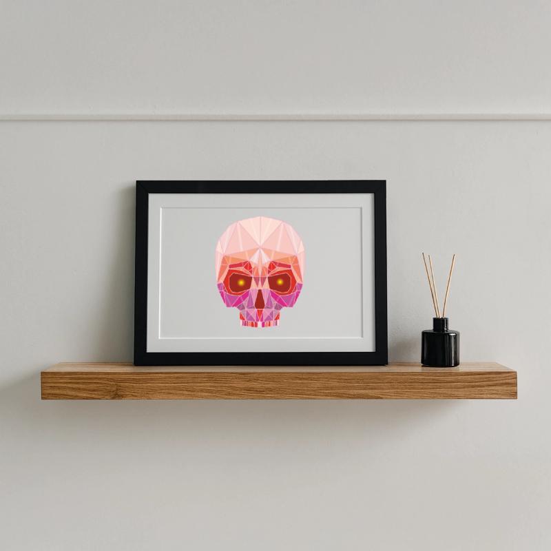 Ruby Skull Framed poster (37 × 27 cm)