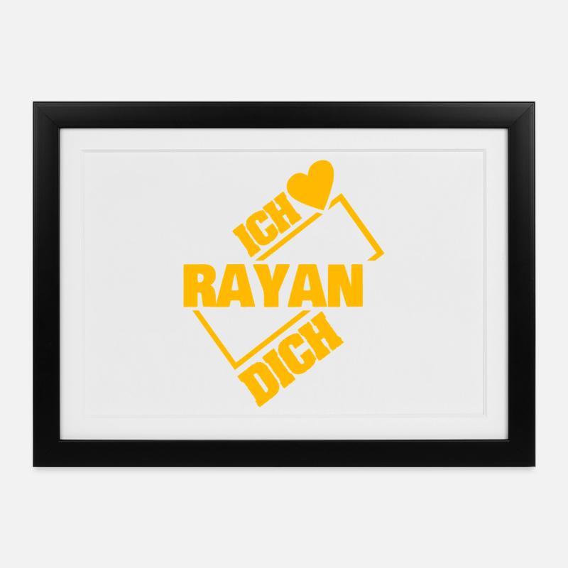 Pariskunta Rayan - Kehystetty juliste (37 × 27 cm) - musta