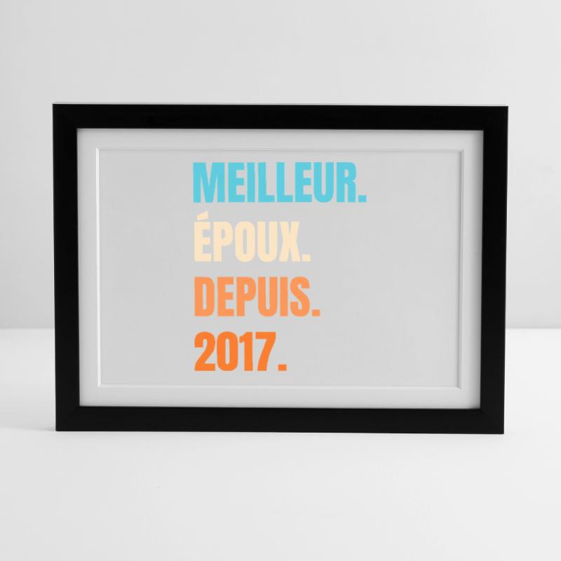 Bester Ehemann seit 2017 Geschenk-Ehemann Gerahmtes Poster (37 × 27 cm)