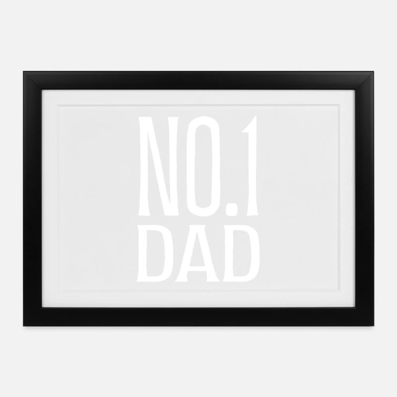 Nr. 1 Vater Vatertagsgeschenk - Gerahmtes Poster (37 × 27 cm) - Schwarz