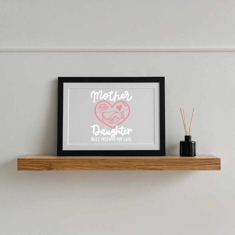 Mutter Tochter Muttertag Gerahmtes Poster (37 × 27 cm)