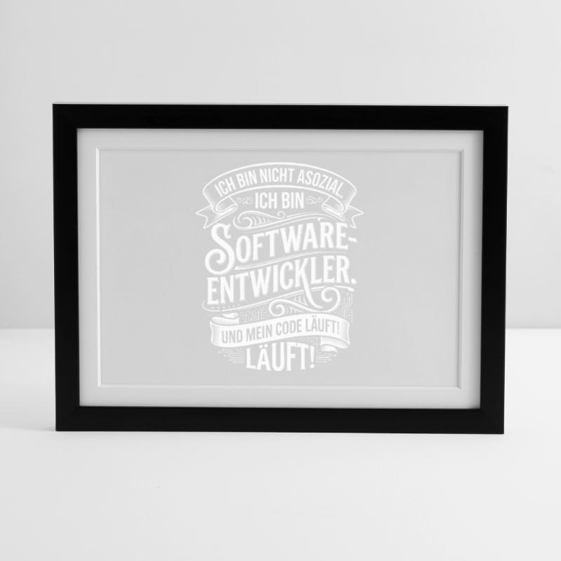 I'm a software developer – and my code is running Framed poster (37 × 27 cm)