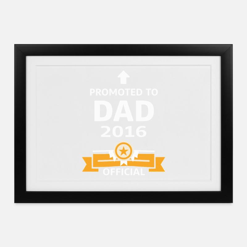 Beförderung zum Vater 2016 - Gerahmtes Poster (37 × 27 cm) - Schwarz
